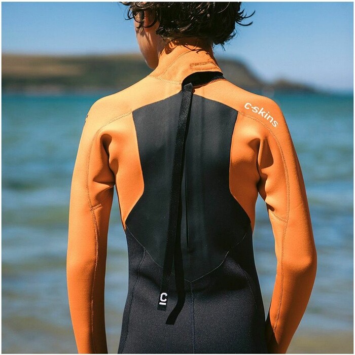 2024 C-Skins Junior Legend 3/2mm GBS Back Zip Wetsuit C-LE32JBZ - Anthracite / Burnt Orange / Black